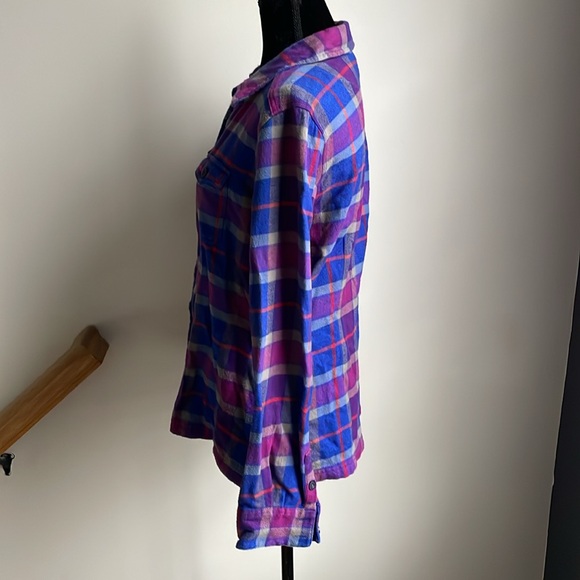 Patagonia cotton plaid flannel button down shirt size 8 - Picture 2 of 5